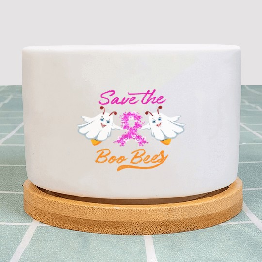 Breast Cancer Halloween Save The Boo Bees Plant Pots