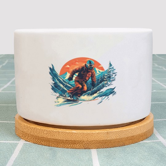 Skiing Off Piste Winter Fun for a Skiers Plant Pots