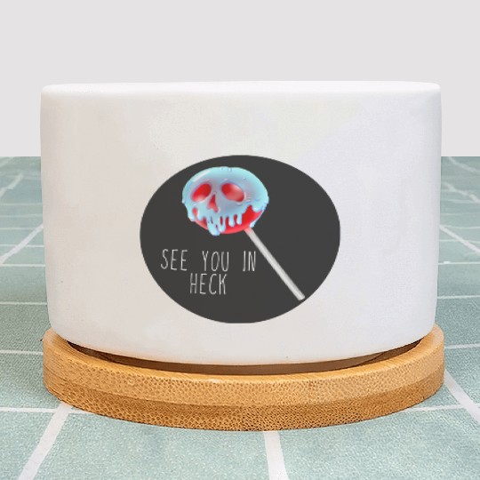 See You In Heck Poison Skull Candy Plant Pots