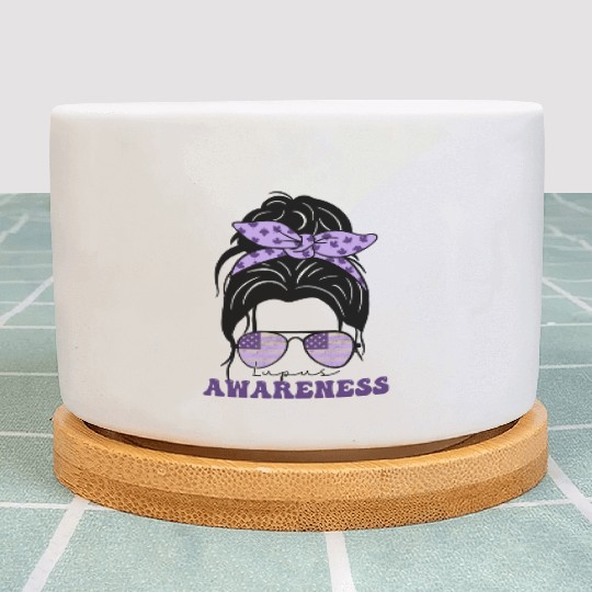In May We Wear Purple Retro Lupus Awareness Month Plant Pots