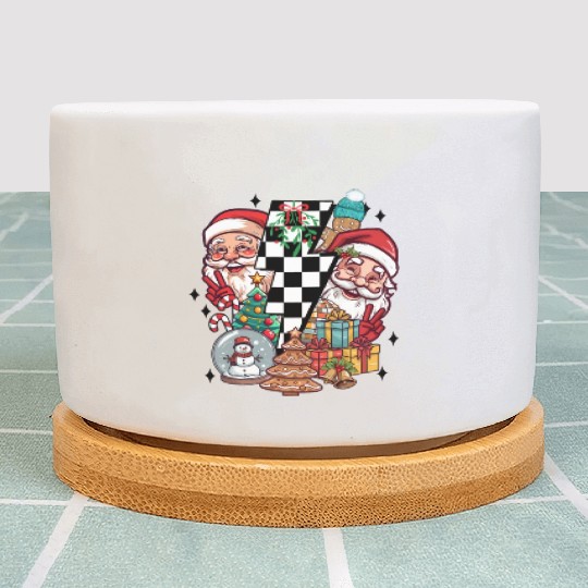 Retro Christmas, Santa, Groovy, Disco Ball, Frosty Plant Pots