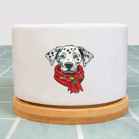 dalmatian christmas pet design Plant Pots