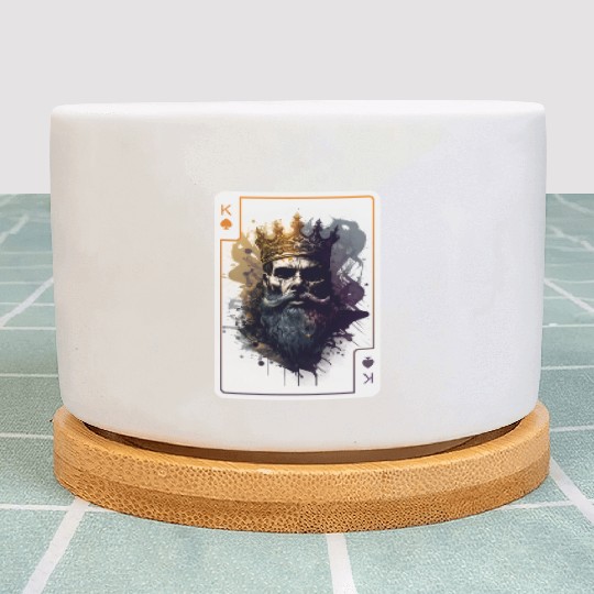 Creepy Card Game King Spades Poker Nightmare Plant Pots