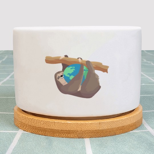 Forest Sloth Animal Embrace Mother Earth Day Plant Pots