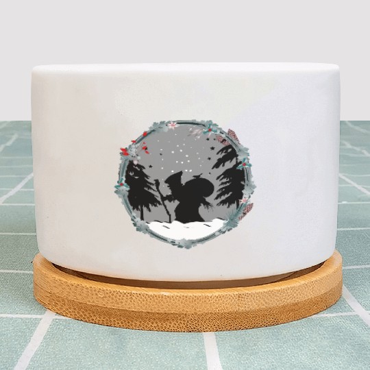 Knecht Ruprecht in paper cut style Christmas Plant Pots