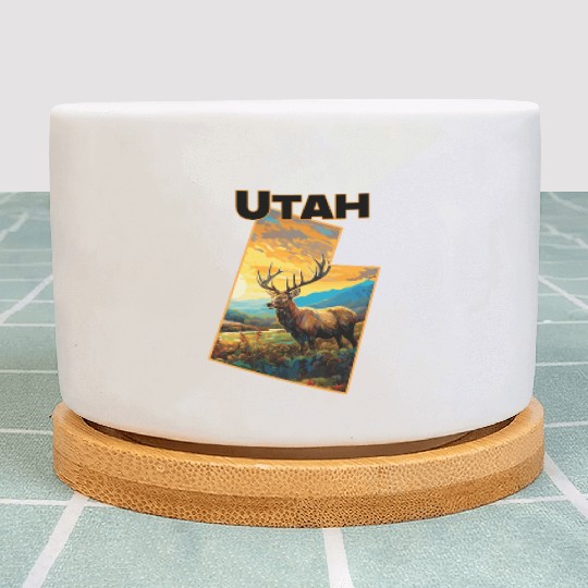 Utah Wildlife - elk Plant Pots