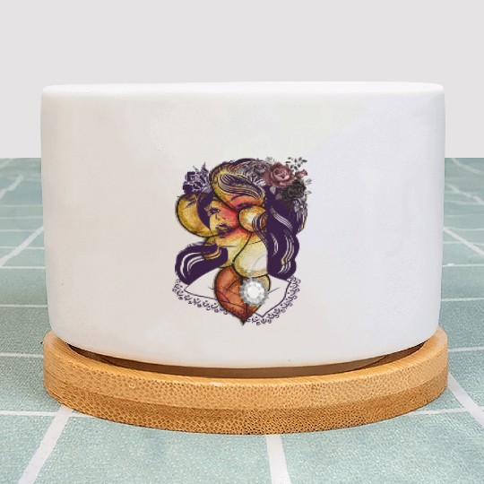 Serene Floral Victorian Lady Plant Pots