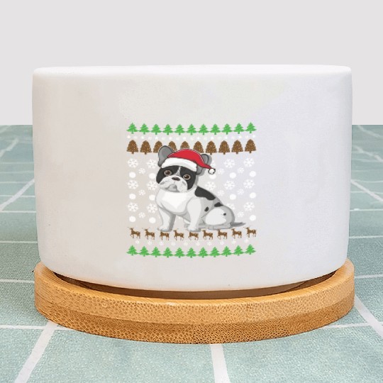 Merry Christmas, French Bulldog, Dog lovers gift Plant Pots