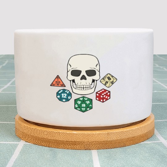 TABLETOP GAMER DICE SKULL PIRATE JOLLY ROGER Plant Pots
