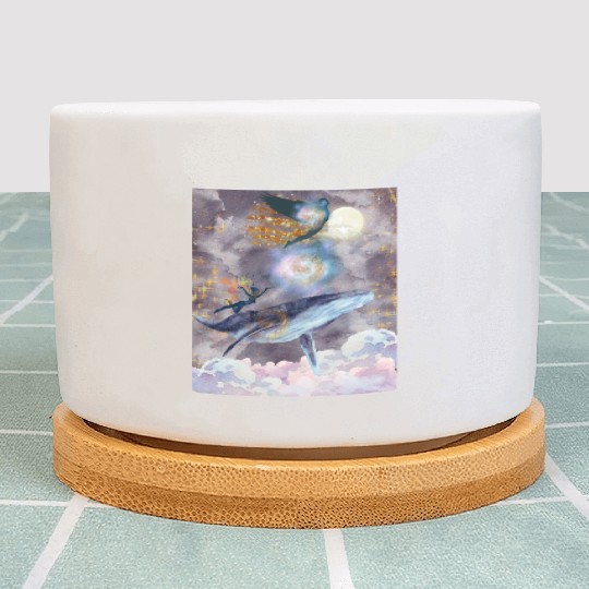 Whale's Celestial Journey Plant Pots