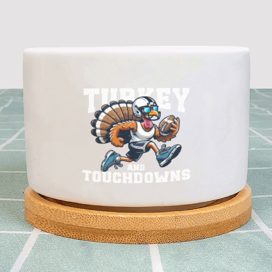 Turkey Touchdowns Football Thanksgiving Plant Pots