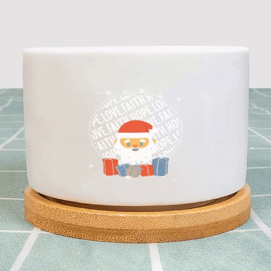 Faith Hope Love Religious Family Christmas Santa Plant Pots