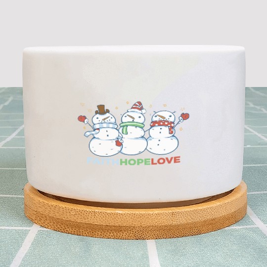 Religious Family Faith Hope Love Christmas Plant Pots