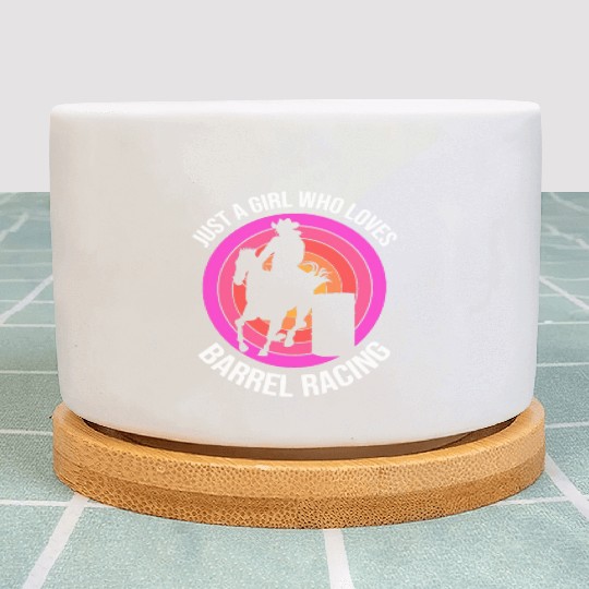 Just A Girl Who Loves Barrel Racing Rodeo Cowgirl Plant Pots