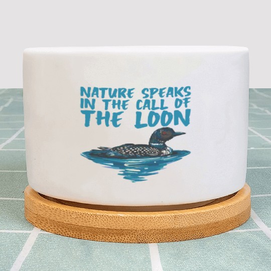 Nature Speaks In The Call Of The Loon 2 Plant Pots