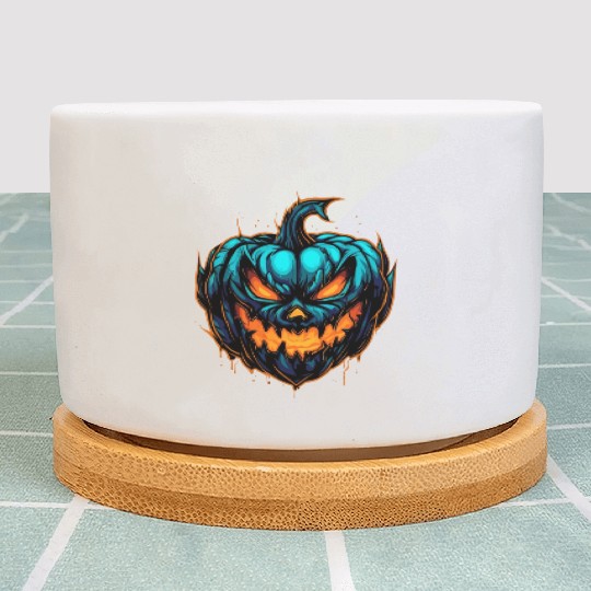 Spooky Colorful Halloween Pumpkin Plant Pots