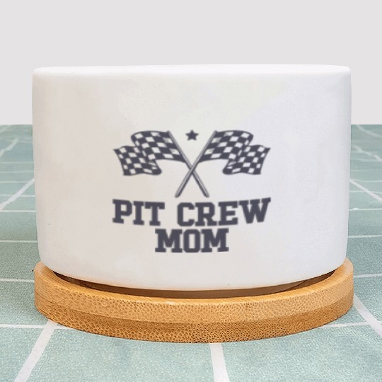 Pit Crew Mom Racing Enthusiast Racer Birthday Gift Plant Pots