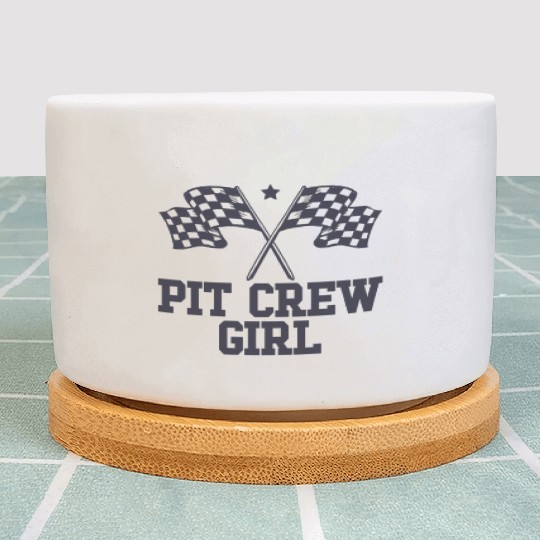 Pit Crew Girl Racing Enthusiast Racer Birthday Plant Pots