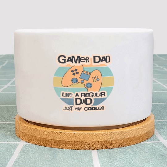 Cool Retro Gamer Dad Plant Pots