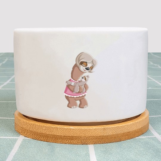 Mummy Sloth and Baby Plant Pots