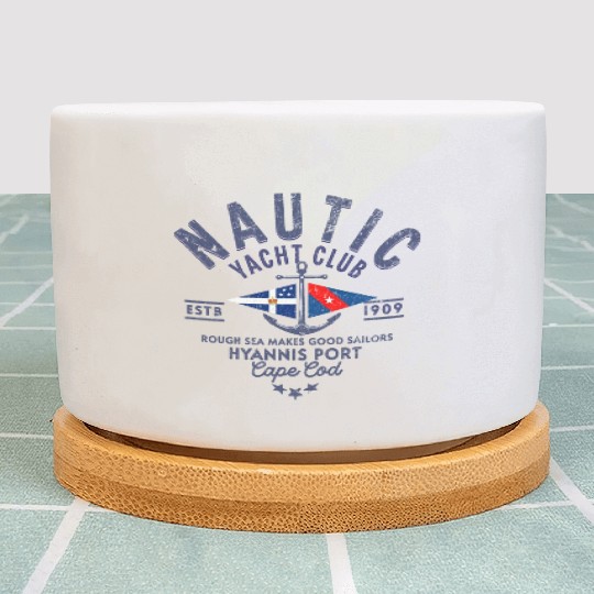 Nautic Yacht Club Emblem Design Plant Pots