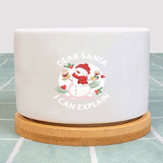 Schneemann Dear Santa I can Explain Funny Plant Pots