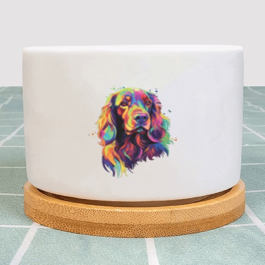Watercolor Colorful Irish Setter Plant Pots