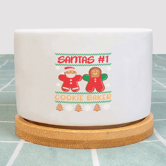 Santa's Number 1 Cookie Baker Christmas Baking Plant Pots