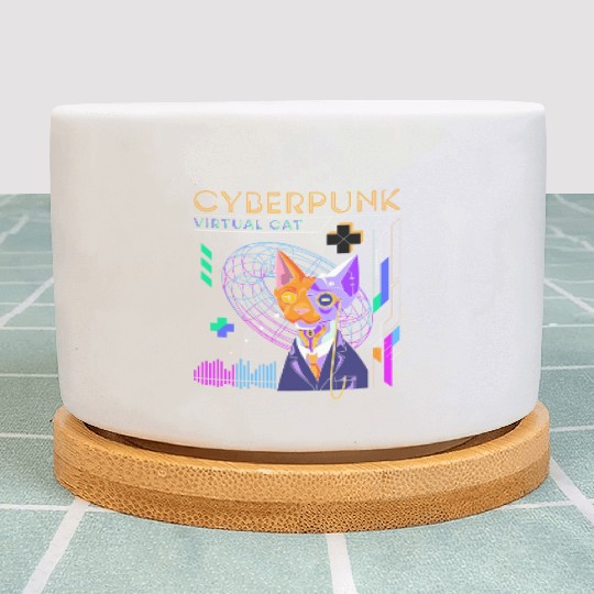 Cyborg Retro Gamer Scifi Plant Pots