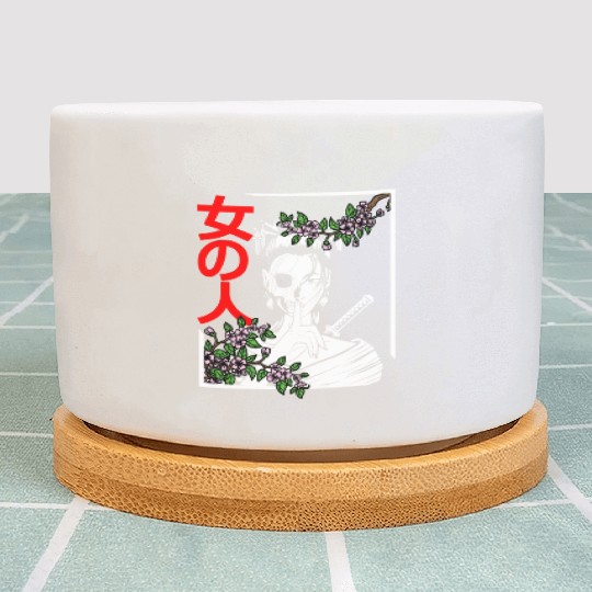 Japanese Samurai Floral Warrior Flower Woman Plant Pots