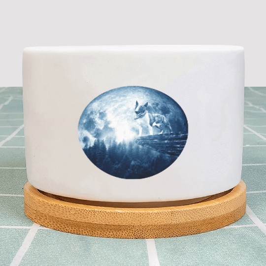 Bull Terrier Miniature Dog Moon Dog Mom Dad Women Plant Pots