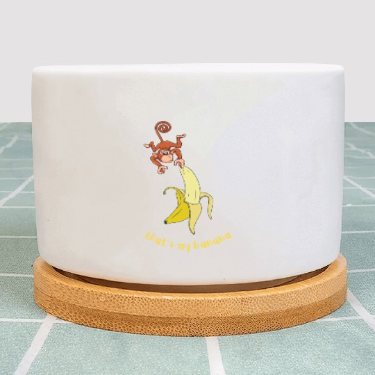 Monkey and Banana funny animal Plant Pots