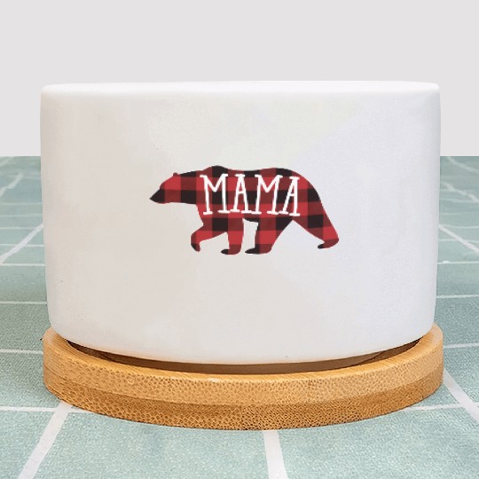 Mama Bear Buffalo Plaid Mama Bear Plant Pots