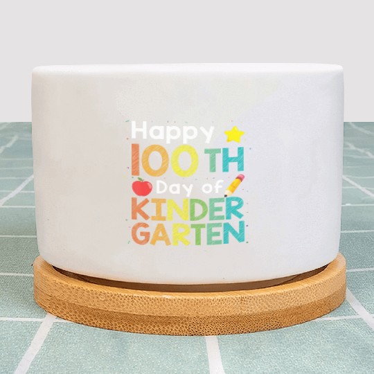 Cute 100 Days Of Kindergarten Teacher Colorful Plant Pots