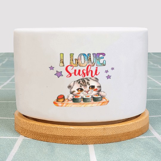 I love Sushi - Cat sushi Plant Pots