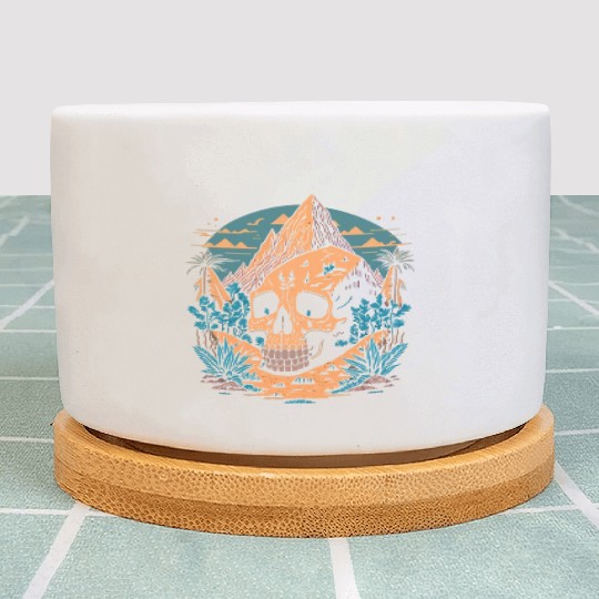 Hiking Hike Cool Skull Nature Plant Pots