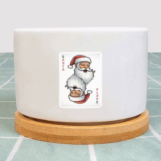 Santa Playing Card for Christmas Plant Pots