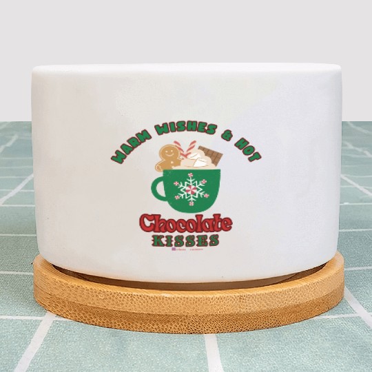 Warm Wishes & Hot Chocolate Kisses Greetings Plant Pots