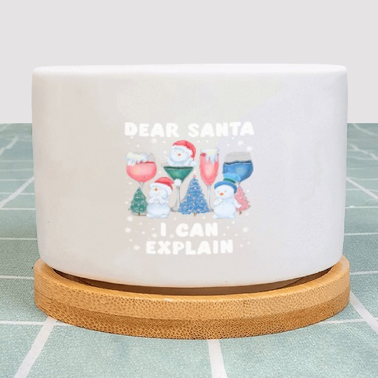 Schneemann Dear Santa I can Explain Funny Plant Pots