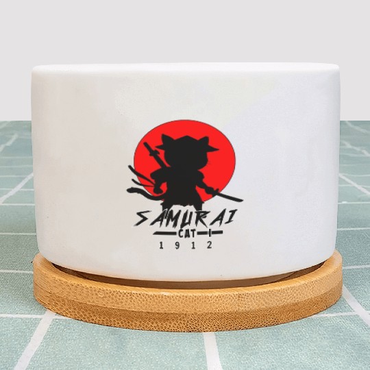 Samurai Cat Plant Pots
