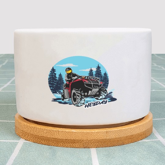 ATV/Quad "Winter Riding" style logo. By "Hey Day" Plant Pots