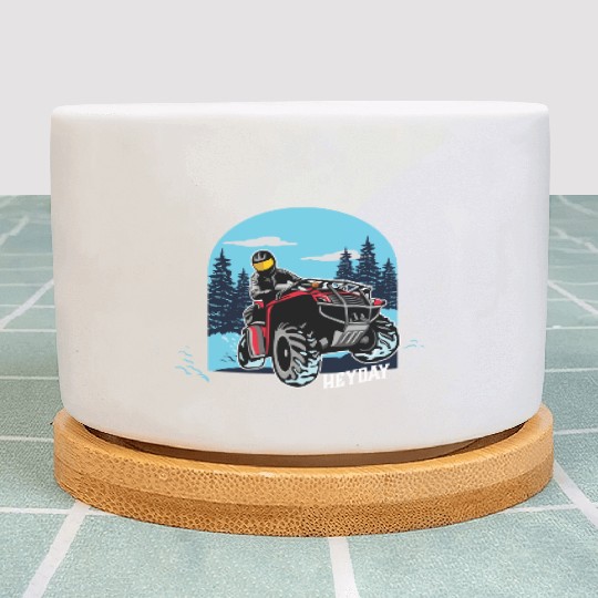 ATV/Quad "Winter Riding" style logo. By "Hey Day" Plant Pots