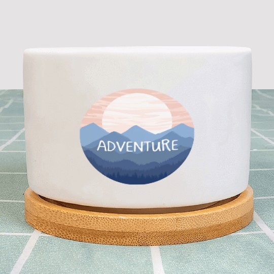 Adventure Mountain Landscape Sunset Plant Pots