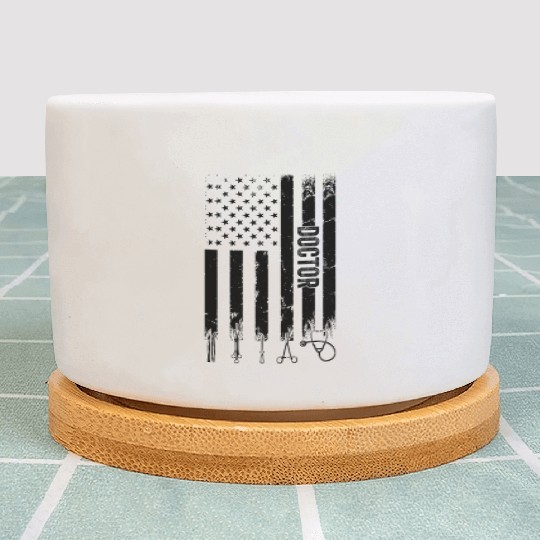 Hospital Doctor Doctor Life - Doctor US Flag Plant Pots