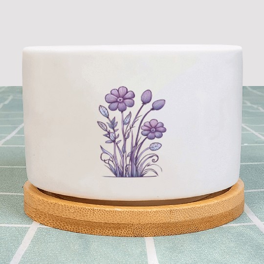 Lavender Majesty: A Tapestry of Orchids and Lilacs Plant Pots