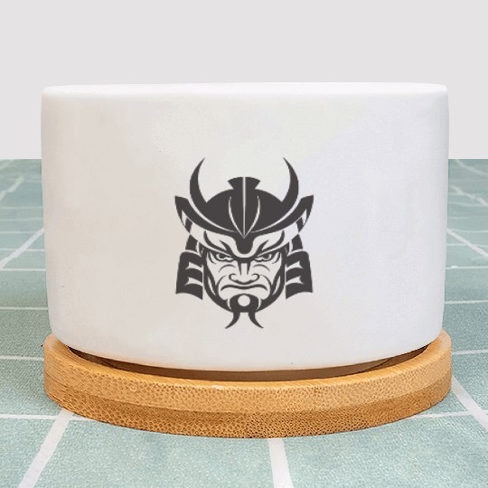Samurai Helmet Logo Katana Swordsman Plant Pots