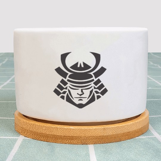 Samurai Helmet Logo Katana Swordsman Plant Pots