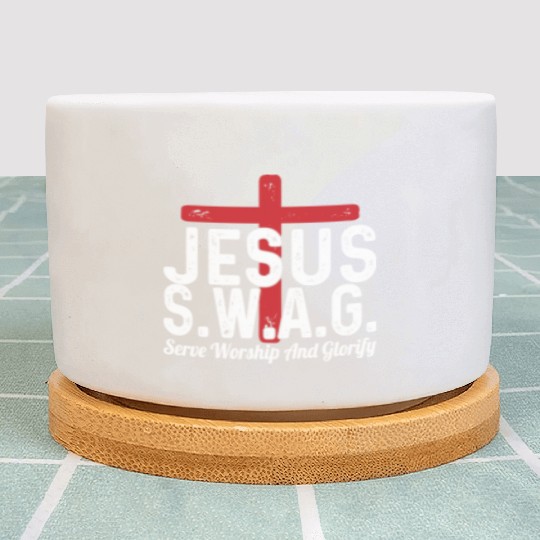 Jesus Serve Worship and Pray SWAG Christian Plant Pots