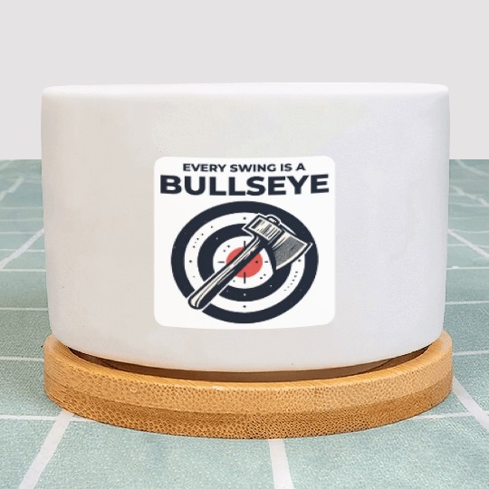 Axe Throwing Axe Thrower Lumberjack Funny Bullseye Plant Pots