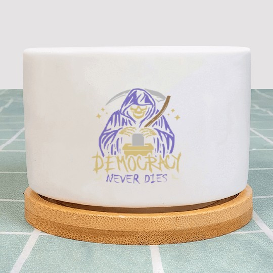 Democracy Never Dies Spooky Halloween Voting Meme Plant Pots